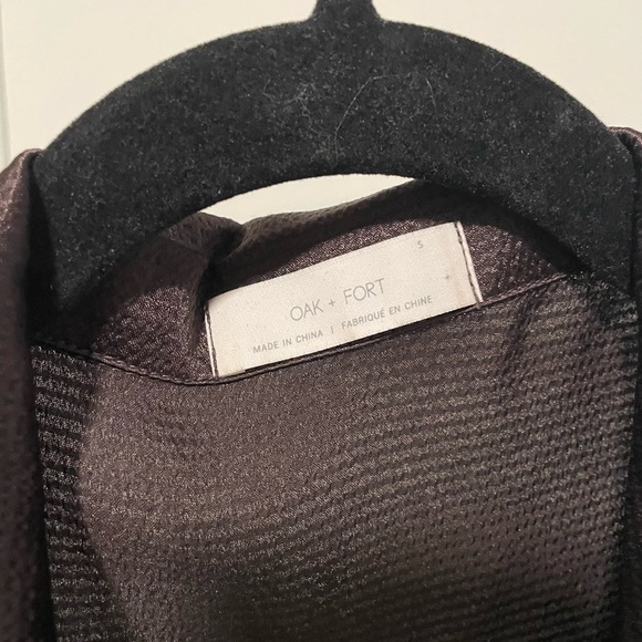 Oak & Fort Satin Tie Front Top - Picture 2 of 2